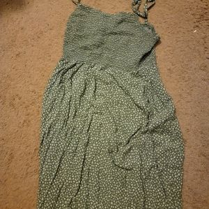 Safe green midi length dress